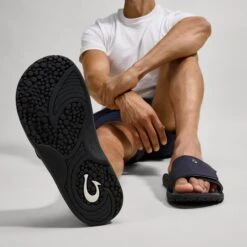 OluKai Nalu Slide - Trench Blue / Charcoal -OluKai Sale Store 10332 DE26 106 M NALUSLIDE TrenchBlueCharcoal