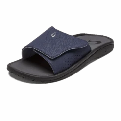 OluKai Nalu Slide - Trench Blue / Charcoal -OluKai Sale Store 10332 DE26 AMZ NaluSlide TrenchBlueCharcoal